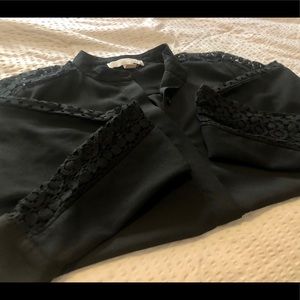 Michael Kors black long sleeve blouse